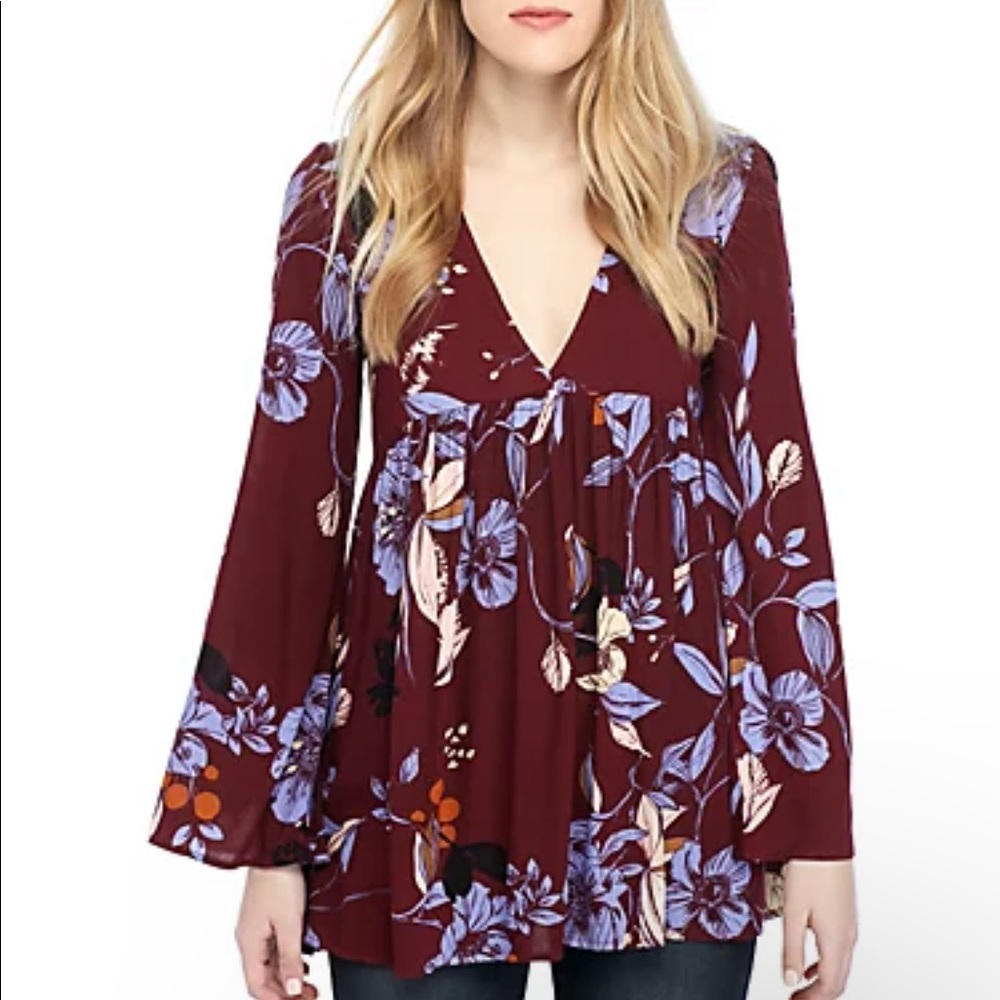Free People Bella Printed Floral Tunic